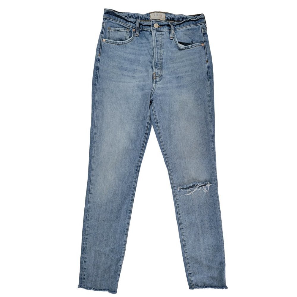 We the Free Distressed Raw Hem Skinny Light Wash Blue Jeans - Size 29